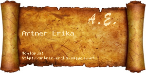 Artner Erika névjegykártya